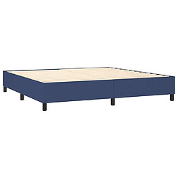 Acheter vidaXL Sommier à lattes de lit et matelas et LED Bleu 200x200 cm Tissu