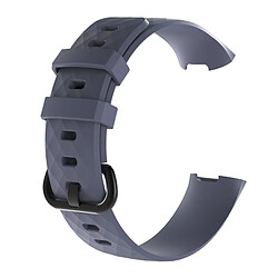 Wewoo Bracelet en silicone à motif de diamants pour Fitbit Charge 3 (Gris)