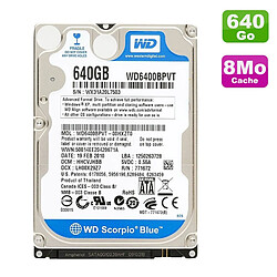 Disque Dur 640Go SATA 2.5" Western Digital Scorpio Blue WD6400BPVT Pc Portable · Occasion 