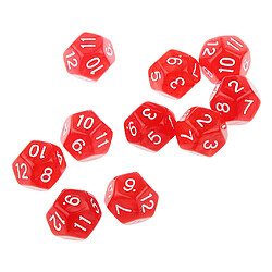 10pcs Douze Faces De Dés D12 Jouer D & D Jeux Rpg Parti Dices Rouge pas cher