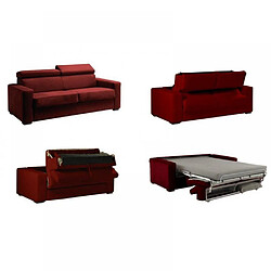 Acheter Inside 75 Canapé EXPRESS SIDNEY DELUXE 140 cm cuir vachette bordeaux matelas 16 cm