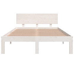 Avis vidaXL Cadre de lit sans matelas blanc 120x190 cm