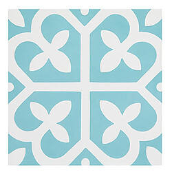 Pegane 4 Carreaux de ciment véritable 0,48m2 / Carreaux de ciment artisanaux coloris bleu pour sol et mur - l.20 x L.20 cm 