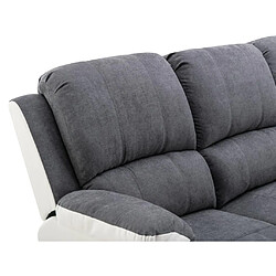 Vente-Unique Canapé 3 places relax en microfibre et simili gris et blanc BRODY pas cher