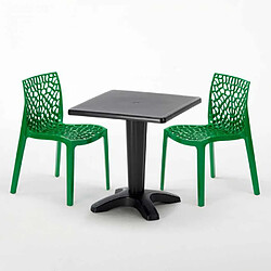 Grand Soleil Table et 2 chaises colorées polypropylen