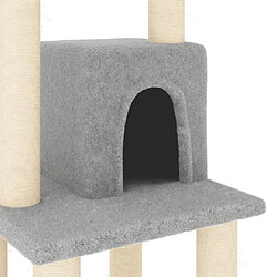 Arbre à chat avec griffoirs,niche pour chat en sisal Gris clair 105 cm -MN94275 pas cher