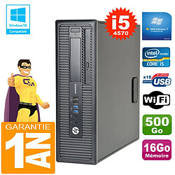 PC HP EliteDesk 800 G1 SFF Core I5-4570 16Go Disque 500Go Graveur DVD Wifi W7 · Occasion 