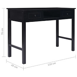 vidaXL Bureau Noir 110 x 45 x 76 cm Bois pas cher