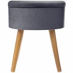 Atmosphera, Createur D'Interieur Tabouret coffre en velours Tess - H. 44 cm - Gris trend