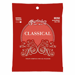 M260 CLASSICAL Standard 80/20 Bronze Silverplated à boule Tirant Normal Martin Strings