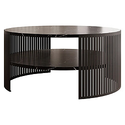 Bestmobilier Cruz - table basse - effet marbre noir - 75 cm Cruz - table basse - effet marbre noir - 75 cm - Noir