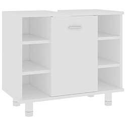 Maison Chic Armoire de salle de bain,Meuble de rangement,Meuble haut Blanc 60x32x53,5 cm Aggloméré -GKD545179