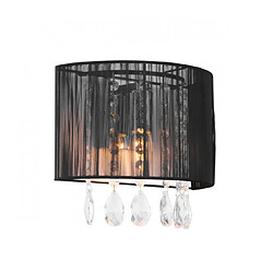 Luminaire Center Applique murale en cristal Essence Noir Coloris : Noir Coloris de l'abat jour : Tissu noir Matèriau : Alliage métallique Hauteur en Cm : 22 Longueur en Cm : 25 Largeur en Cm : 12 IP : 20 Nomb