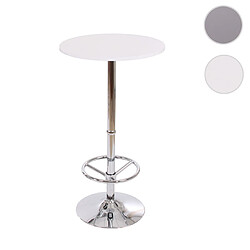 Mendler Table de bar Table de bistrot Table de réception Bari avec repose-pieds Ø60cm ~ blanc