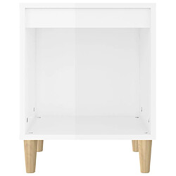 Maison Chic Table de chevet,Table de Nuit,Meuble de Rangement Blanc brillant 40x35x50 cm Bois d’ingénierie pas cher