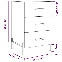 vidaXL Table de chevet chêne marron 40x40x66 cm bois d'ingénierie pas cher