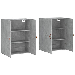 Acheter Maison Chic Lot de 2 Armoires murales,Meuble de Rangement,Armoire Suspendue gris béton 69,5x34x90 cm -MN94008