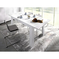 Vente-Unique Table à manger extensible BALKIS - Coloris : Blanc