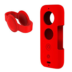 Wewoo Étui de protection en silicone avec cache-objectif pour Insta360 ONE X rouge