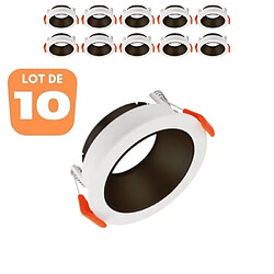 BRAYTRON Lot de 10 supports de spots Beta R1 rond blanc/noir MR16 GU10/GU5.3