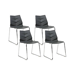 Beliani Chaise de salle à manger Set de 4 Gris foncé HARTLEY