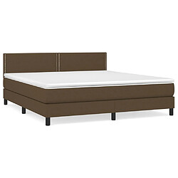 Maison Chic Structures de lit + matelas,Lit à sommier tapissier avec matelas Marron foncé 180x200 cm -MN44809