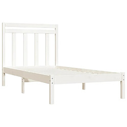 Acheter Maison Chic Lit Moderne Chambre - Cadre/structure de lit pour adulte Blanc Bois massif 100x200 cm -MN79243