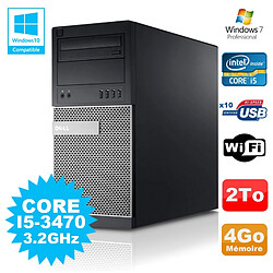 PC Tour Dell Optiplex 790 Intel I5-3470 3.2Ghz 4Go 2To DVD WIFI Win 7 · Occasion 