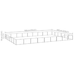 Acheter vidaXL Chenil Argenté 54 m² Acier