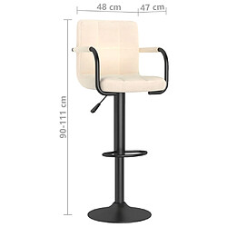 vidaXL Tabouret de bar Crème Tissu pas cher