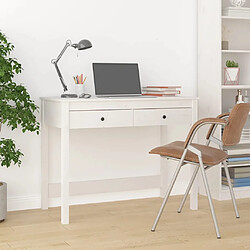 vidaXL Bureau avec tiroirs Blanc 100x50x78 cm Bois massif de pin