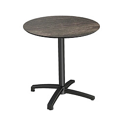 Materiel Chr Pro Table de bistrot X Cross avec piètement noir + plateau HPL Ø70 cm - Veba