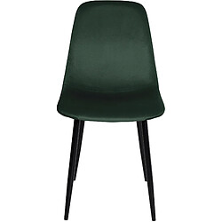 Decoshop26 Lot de 4 chaises de salle à manger design moderne en tissu velours vert foncé pieds en métal noir 10_0001826