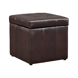 Avis Vente-Unique Pouf coffre de rangement SERAFINO en simili - Marron