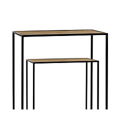 Lot de 2 consoles Eszential Naturel - L 50/60 x l 30/30 x H 60/80 cm - Pomax