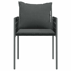 Acheter Maison Chic Lot de 6 Chaises de jardin,Fauteuil d'extérieur avec coussins noir 54x61x83 cm rotin -MN92834