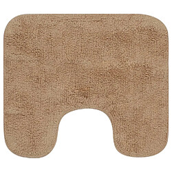 vidaXL Tapis de salle de bain 2 pcs Tissu Beige