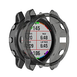 Wewoo Boîtier de montre Pour Garmin Fenix 6S / 6S Etui de protection en TPU avec moitié de Smart Watch noir transparent