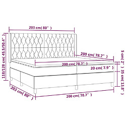 Acheter vidaXL Sommier à lattes de lit matelas et LED Bleu 200x200 cm Tissu