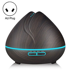 Wewoo Purificateur d'air Machine d'aromathérapie ultrasonique pour humidificateur à télécommande à grain de bois en forme de de boiscapacité de 400 mlprise AU couleur sombre 