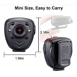 Chrono Mini caméra corporelle Enregistreur vidéo HD1080P Carte mémoire intégrée de 32 Go, caméra de police portable avec vision nocturne (noir)