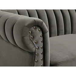 Acheter Vente-Unique Canapé chesterfield 3 places en velours TRUMBO - Gris