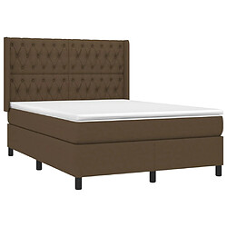 Avis vidaXL Sommier à lattes de lit matelas et LED Marron foncé 140x200 cm