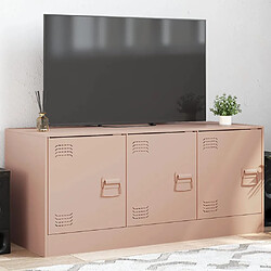 vidaXL Meuble TV rose 99x39x44 cm acier