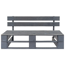 vidaXL Banc palette de jardin bois gris