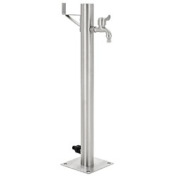 vidaXL Colonne à eau de jardin ronde Acier inoxydable 65 cm