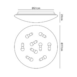 Luminaire Center Plafonnier Zero blanc 9 ampoules 20cm