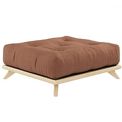 Inside 75 Pouf futon 90 x 100 cm SENZA pin naturel coloris brun argile