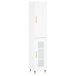 vidaXL Buffet haut Blanc 34,5x34x180 cm Bois d'ingénierie