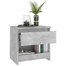 Avis Maison Chic Table de chevet,Table de nuit,Table d'appoint pour salon Gris béton 40x30x39 cm Aggloméré -MN94565